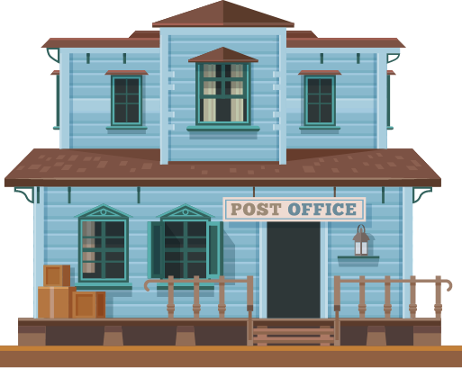 Illustration of old west post office